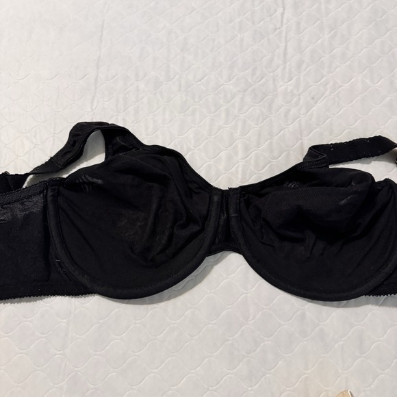 Lot 2 Vintage Sz 38DD 90s OLGA Lace Underwire Bra Style 35984 Black Semi-sheer - Picture 3 of 10